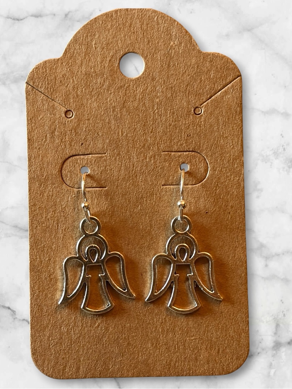 Silver Angel Drop Earrings - Women Jewelry